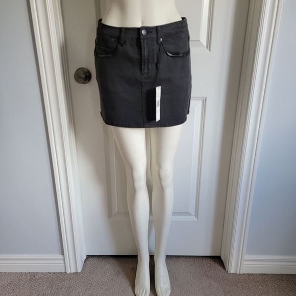 NWT A.B.S By Allen Schwartz Denim Mini Skirt - Picture 2 of 14